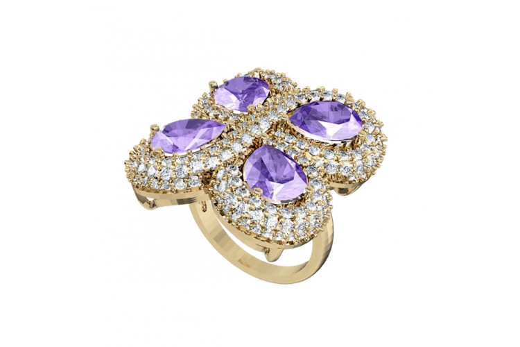 Enchanting Tanzanite & diamond Cocktail ring